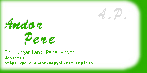 andor pere business card